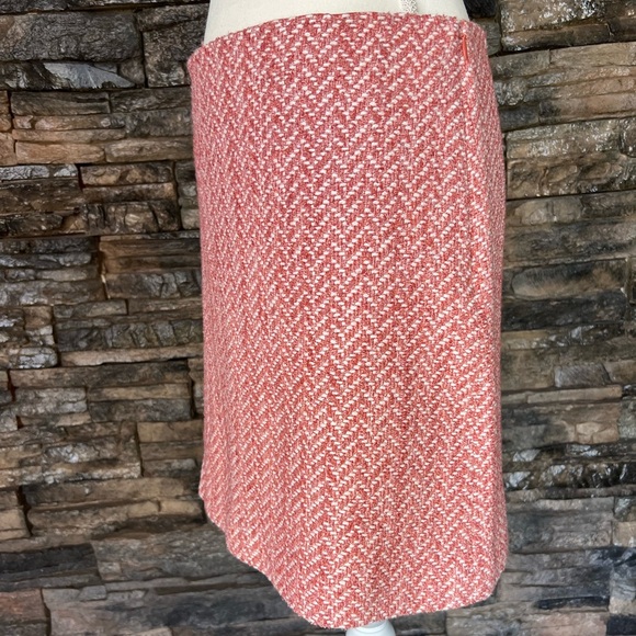 LOFT Coral Chevron Pencil Skirt - Picture 9 of 12